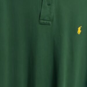 Ralph Lauren Green Polo with Yellow Logo Detail